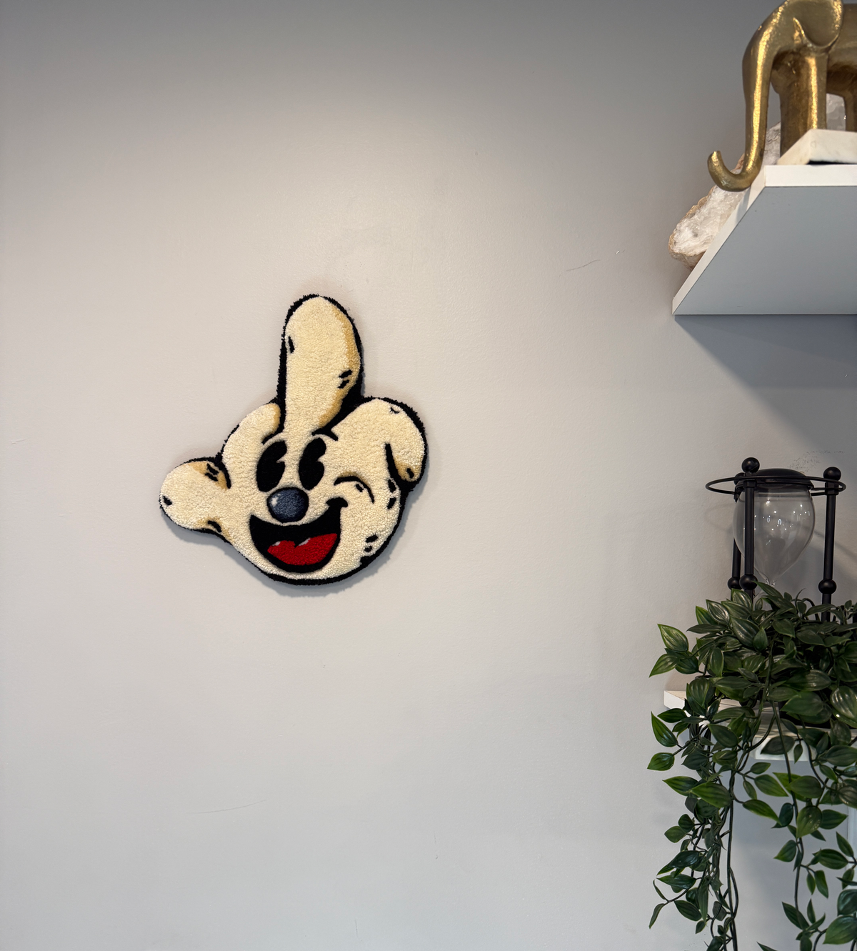 Vintage Cartoon Middle Finger Wall Rug